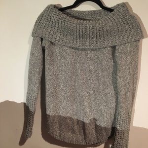 Off The Shoulder Gray Sweater
